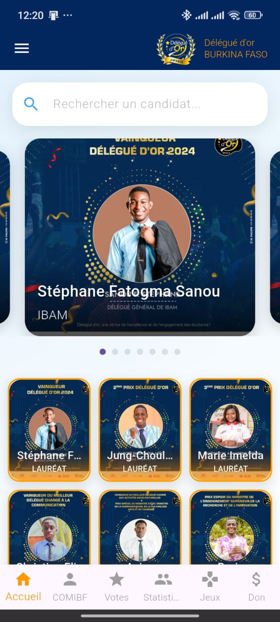 Interface Délégué d'Or