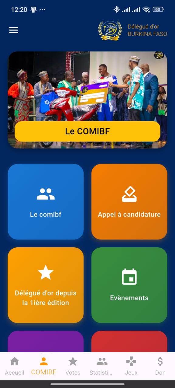 Interface Délégué d'Or