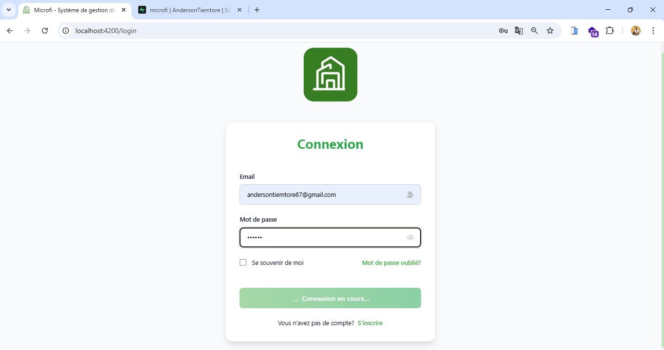 Interface Gestion Microfi