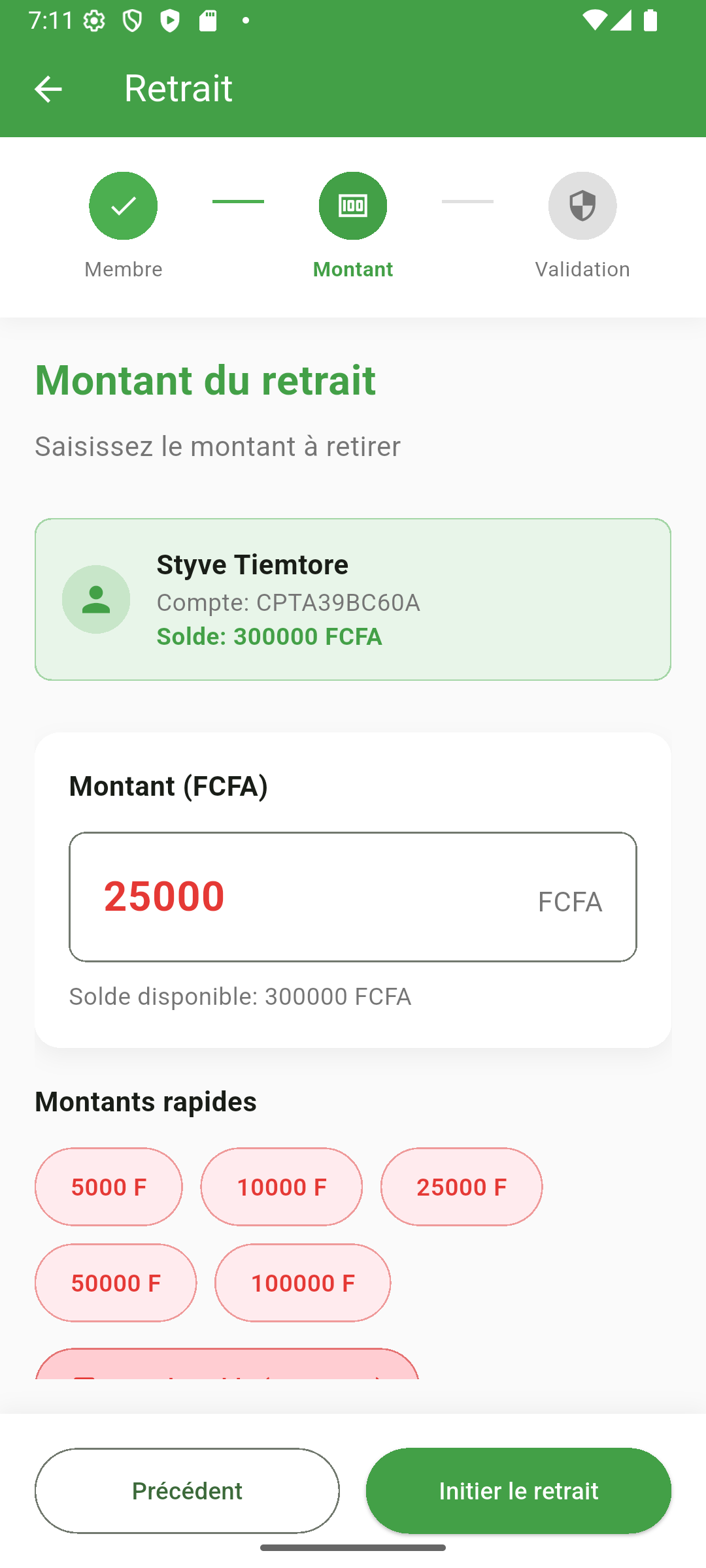 Interface Gestion Microfi
